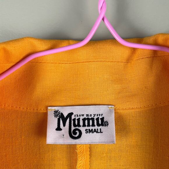 Show Me Your Mumu Artemis Blazer Canary Yellow Linen Mix Small - Picture 3 of 8